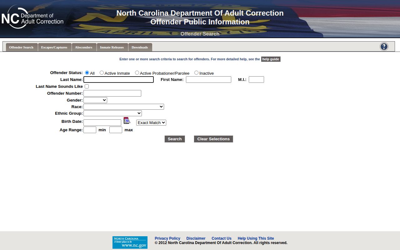 North Carolina state offender search for Robeson County custody follow-up